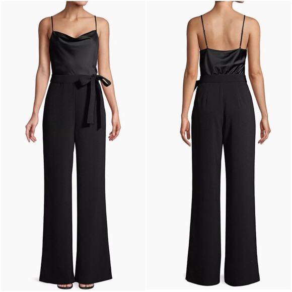 Likely Tie-Waist Jumpsuit NWT new in Black Size 4 Lulu Glam Pantsuit - Picture 3 of 7